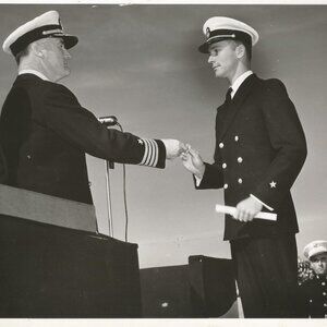 Vtg WWII U.S. Naval Officers Winging Ceremony B & W Publicity Photo  8" x 10"